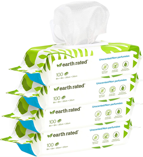 EARTH RATED® GROOMING WIPES UNSCENTED (100 CT)